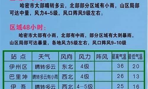 哈密天气预报伊州_天气预报哈密市